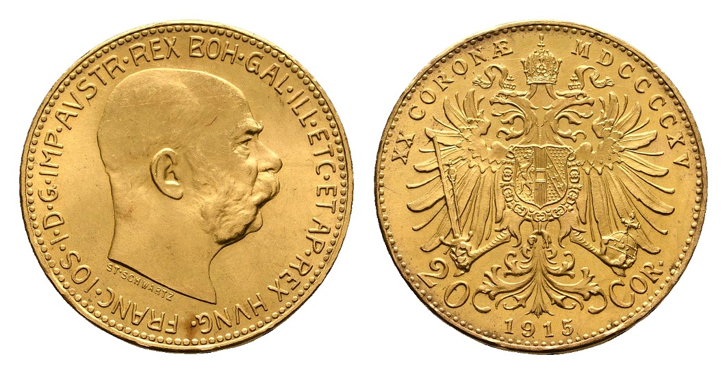  Linnartz Österreich Franz Josef I. 10 Kronen 1912 f.stgl Gewicht: 3,40g/900 GOLD   