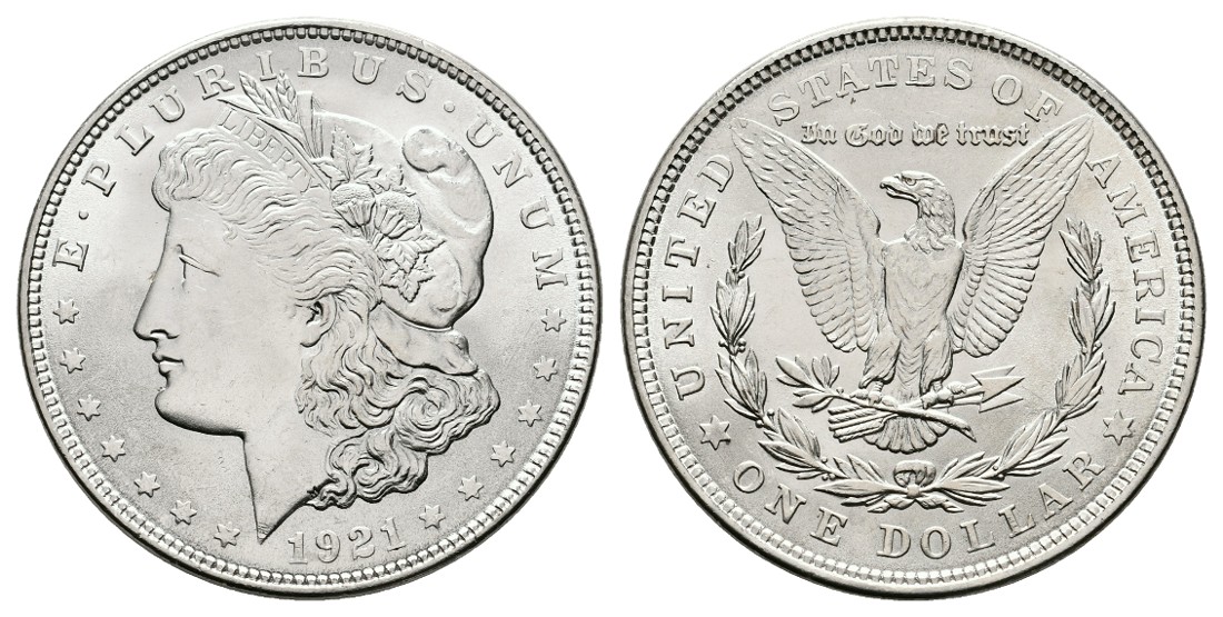  Linnartz USA Silberdollar 1921 Philadelphia Morgan vz-   