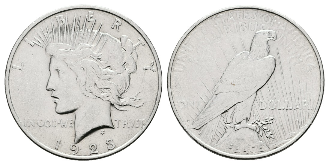  Linnartz USA Silberdollar 1923 D Peace-Dollar ss   