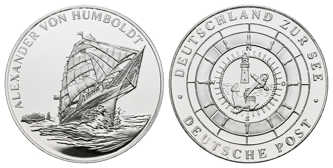  Linnartz BRD Schiffe Silbermedaille o.J. Alexander von Humboldt PP Gewicht: 15,0g/500er   