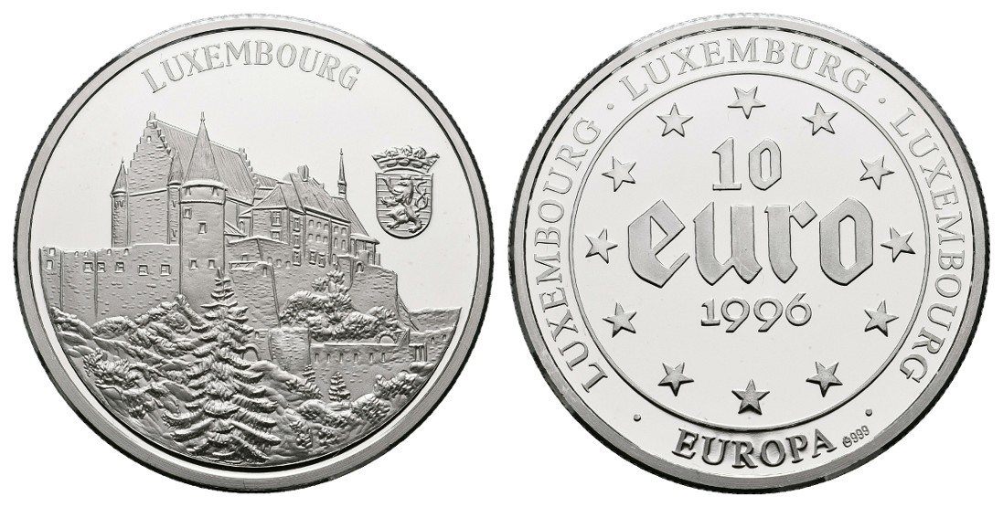  Linnartz Luxemburg Silbermedaille (10 Euro 1996) PP Gewicht: 20,0g/999er   