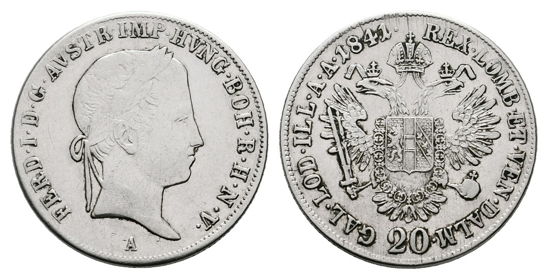  Linnartz Österreich Ferdinand I. 20 Kreuzer 1841 ss   