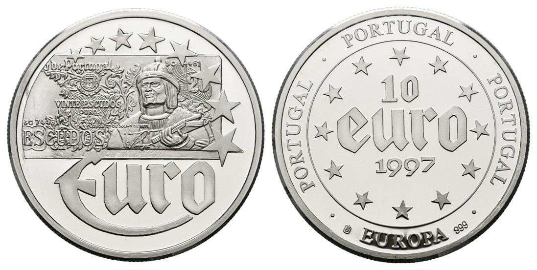 Linnartz Portugal Silbermedaille (10 Euro 1997) PP Gewicht: 20,0g/999er   