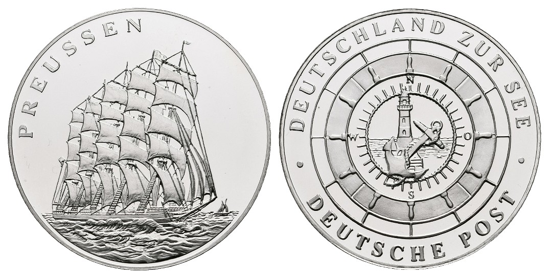  Linnartz BRD Schiffe Silbermedaille o.J. Preussen PP Gewicht: 15,0g/500er   