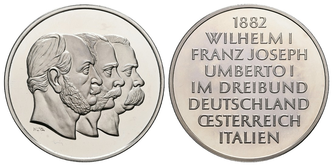  Linnartz 1. Weltkrieg Silbermedaille 1882 (NP) Dreierbund PP Gewicht: 39,74g/925er   