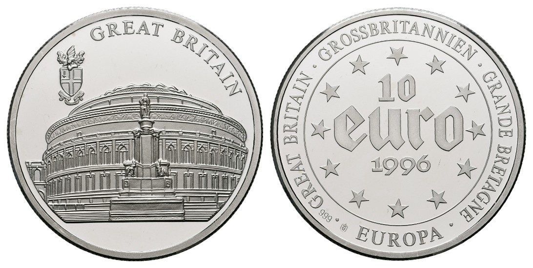  Linnartz Großbritannien Silbermedaille (10 Euro 1996) PP Gewicht: 20,0g/999er   