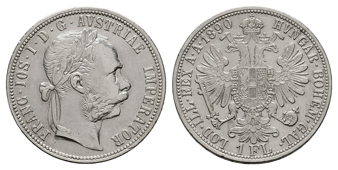  Linnartz Österreich-Ungarn 1 Florin 1890 ss/vz   