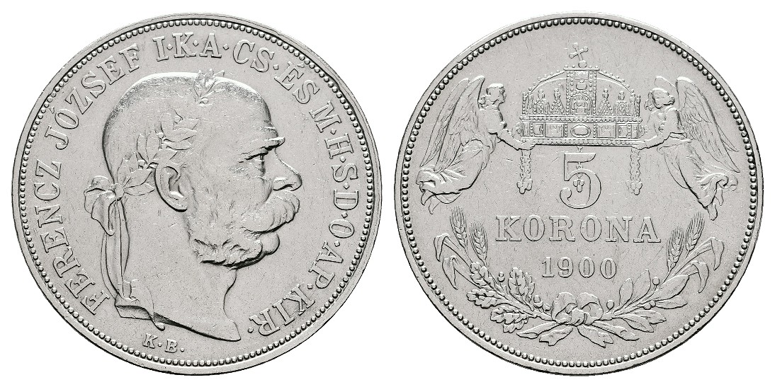  Linnartz Ungarn 5 Korona 1900 ss-vz   