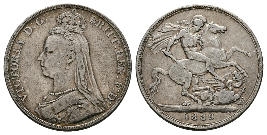  Linnartz Großbritannien Victoria 1 Crown 1889 ss   