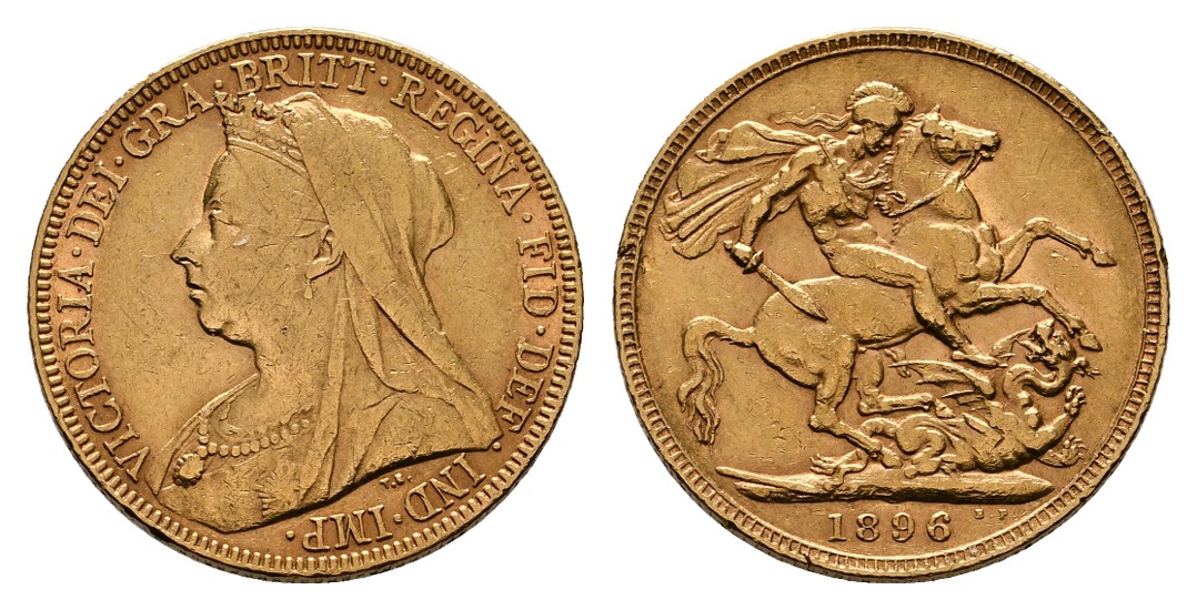  Linnartz Großbritannien Viktoria Sovereign 1896 ss Gewicht: 7,99g/916er   