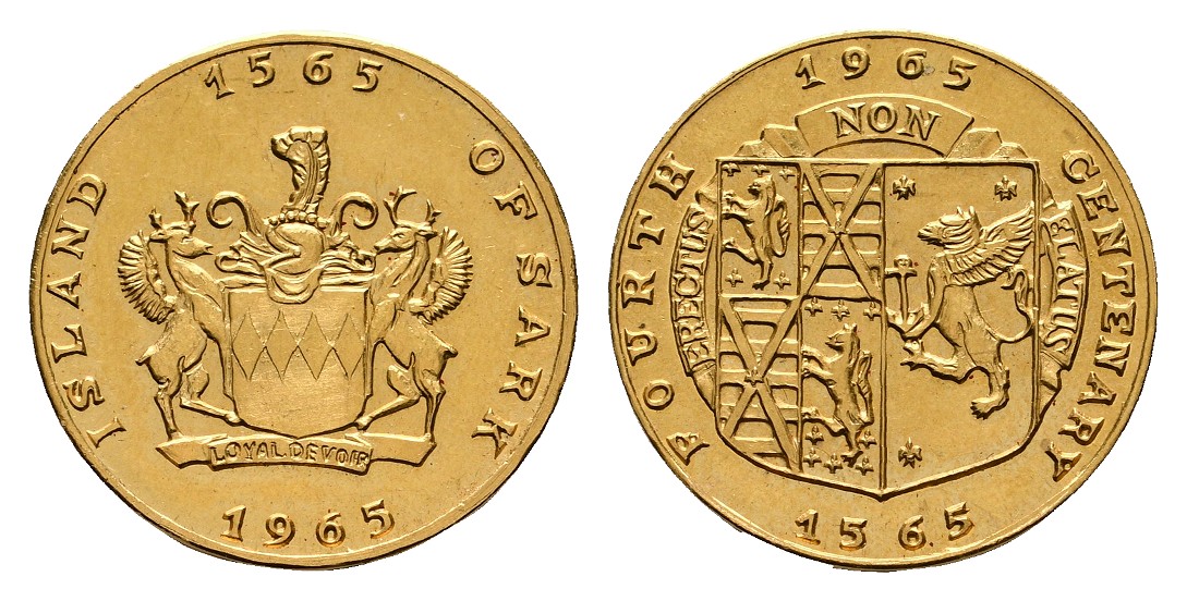  Linnartz Island of Sark Goldmedaille 1965 vz+ Gewicht: 4,04g/22K/916   