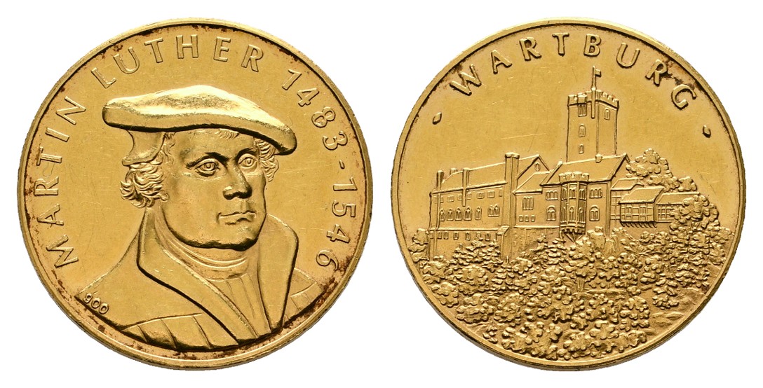  Linnartz Reformation Goldmedaille Martin Luther/Warburg vz+ Gewicht: 7,94g/900er   