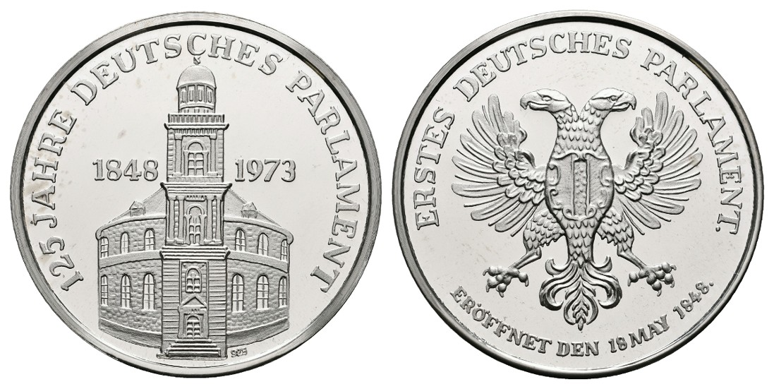  Linnartz Frankfurt Silbermedaille 1973 125 Jahre deutsches Parlament PP Gewicht: 26,1g/925er   