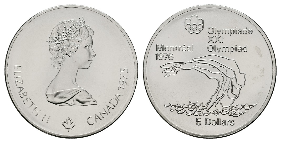  MGS Kanada 10 Dollars 1976 Olympiade Montréal 1976 Fußball Feingewicht: 44,96g   