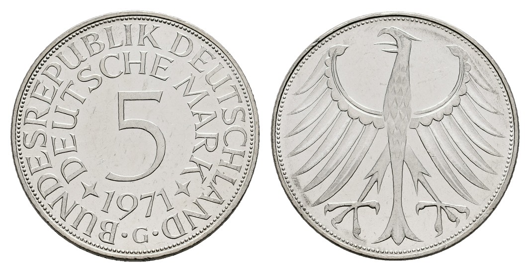  MGS BRD 5 DM 1967 F Wilhelm & Alexander von Humboldt Feingewicht: 7g   