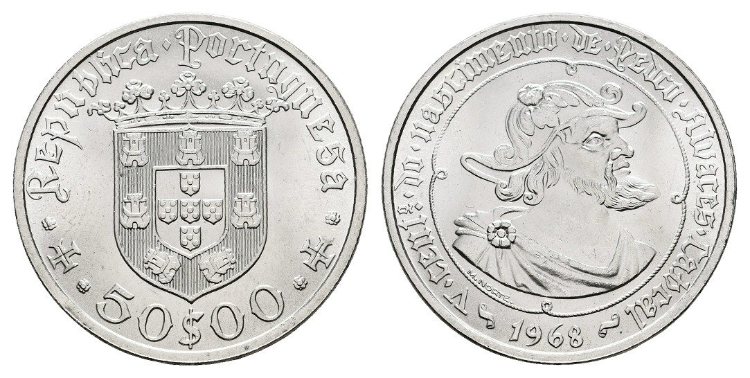  MGS Portugal 500 Reis 1858 Rdsch. ss Feingewicht: 11,46g   