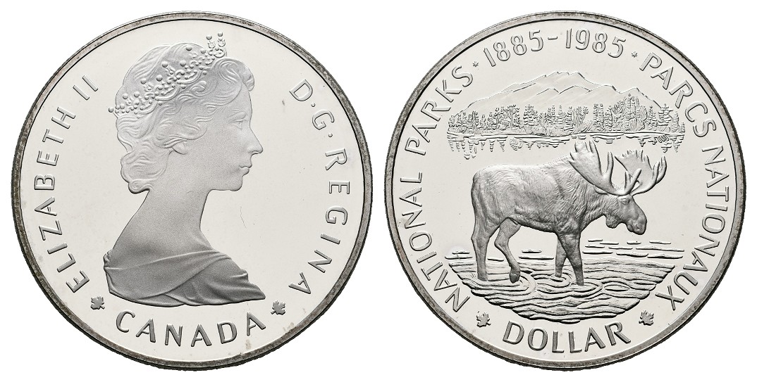  Linnartz Kanada Elizabeth II. 1 Dollar 1985 100 Jahre Nationalpark PP gekapselt   