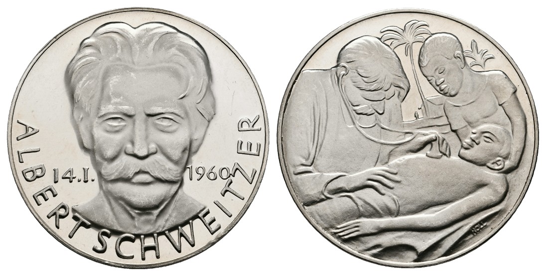  Linnartz Albert Schweitzer Silbermedaille 1960 (Holl) PP- Gewicht: 25,6g/1.000er   